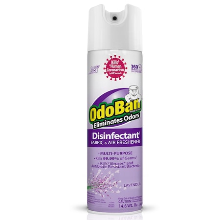 Odoban Ready-to-Use Disinfenctant Fabric and Air Freshener 360 Spray, 14.6 oz, Lavender Scent 910101-14A6